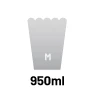 9.6x9.6x16.6 cm (950 ml)